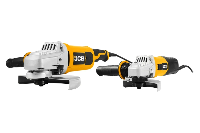 JCB 600W & 2000W Electric Angle Grinder Twin Pack 115mm and 230mm Grinders, Anti-Vibration Side Handles, 2-Stage Trigger, Tool Free Adjustable Guard, 3 Year Warranty