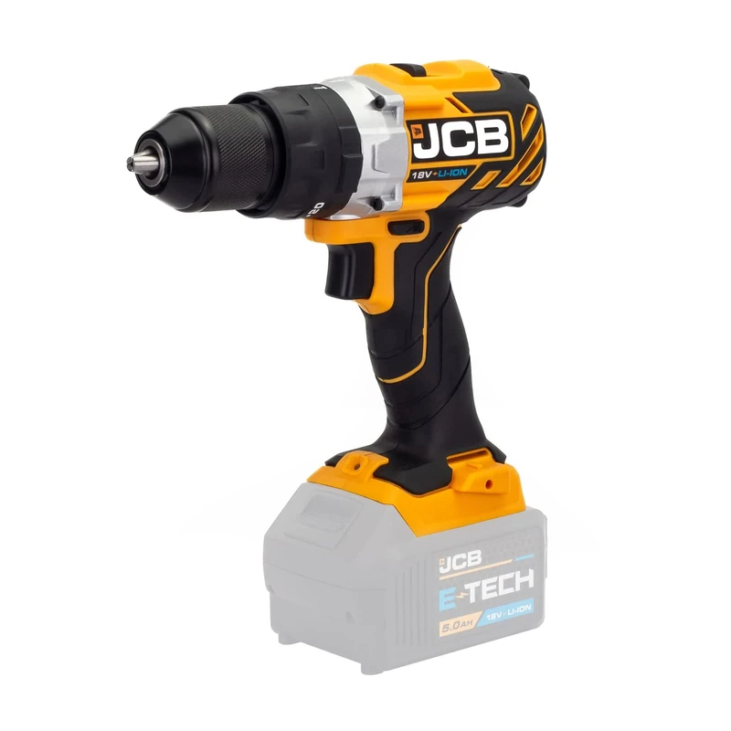 JCB 18V Brushless Cordless Combi Drill, Bare Unit, Variable Speed, Torque Control & LED Light, Belt Clip, 20 + 3 Position & 13 mm Keyless Chuck - 3 Year Warranty