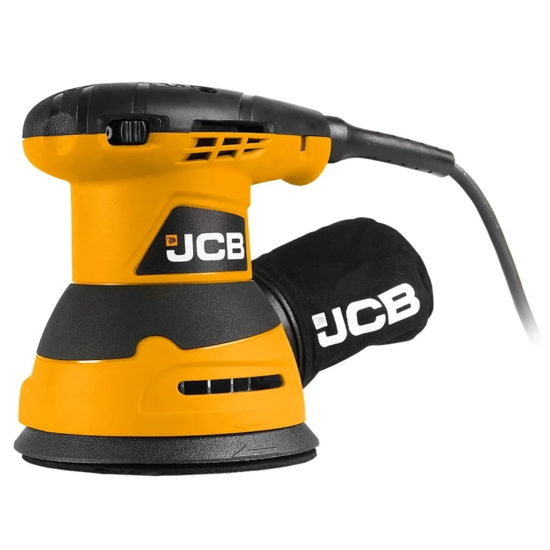 JCB 320W Electric Random Orbital Sander 125mm 5'', 3 x Sanding Sheets, 3m Cable, Variable Speed & Dust Collector, 3 Year Warranty