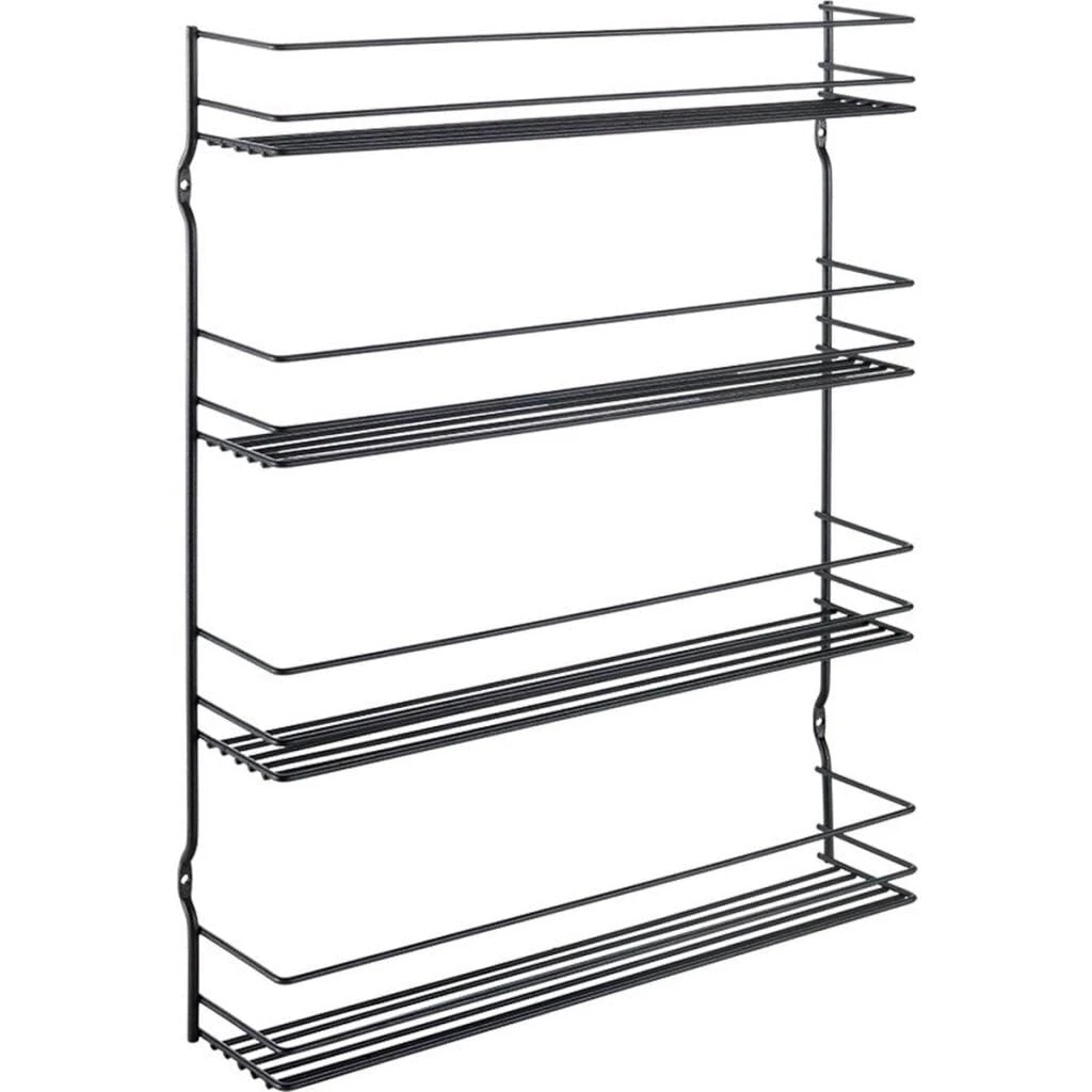 Metaltex Pepito 4-Tier Spice Rack – Wall-mounted Kitchen Storage Rack for Seasonings and Condiments - Polytherm Metallic, 36 x 8 x 45 Centimeters