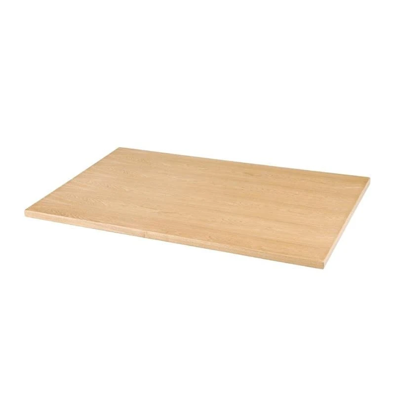Bolero Pre-drilled Rectangular Tabletop, Natural Ash Veneer, Size: 1100 x 700 x 27 mm, Wood Effect Table Top, Indoor Use, Heat & Water Resistant, Café Table Top, Restaurant Tables, CY950