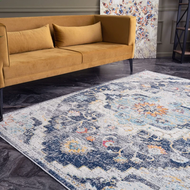 AREA RUGS LIVING ROOM BEDROOM LARGE SMALL VINTAGE SOFT SHORT PILE BORDERED CLASSIC ORIENTAL DESIGN TRADITIONAL PERSIAN MOROCCAN BOHO CARPET - XLARGE 200X290 CM, MULTICOLOURED NOMAD DESIGN