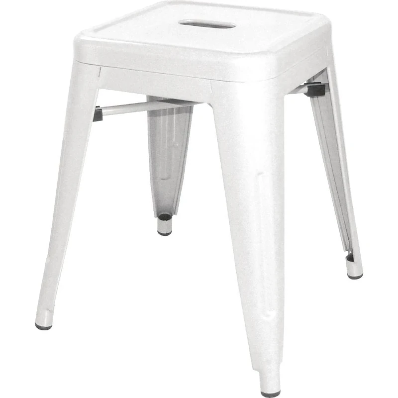 Bolero Bistro Steel Low Stool for Sitting White (4 pack) DL869
