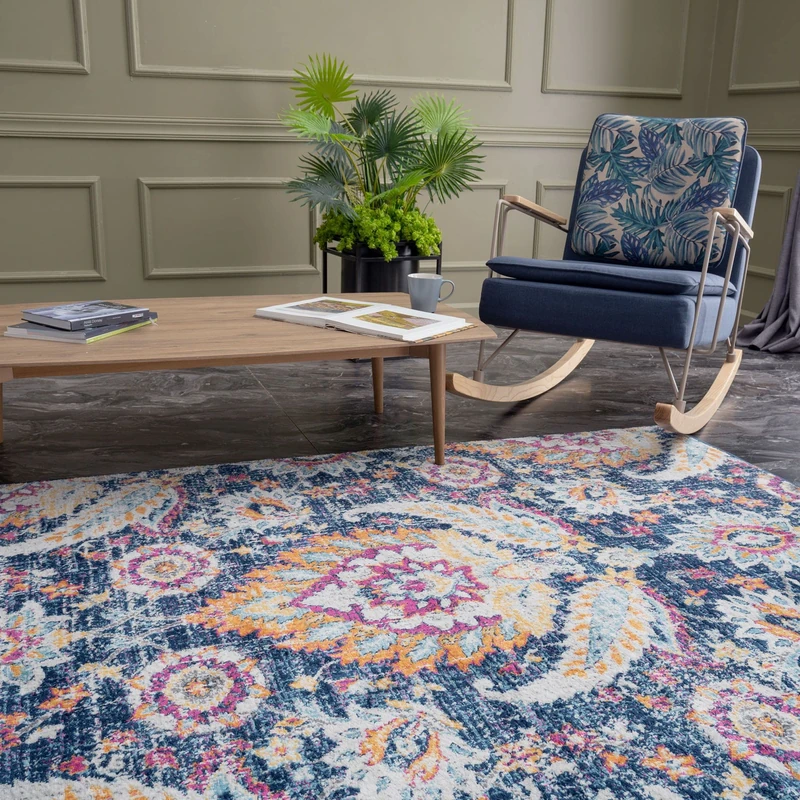 AREA RUGS LIVING ROOM BEDROOM LARGE SMALL VINTAGE SOFT SHORT PILE BORDERED CLASSIC ORIENTAL DESIGN TRADITIONAL PERSIAN MOROCCAN BOHO CARPET- LARGE 160X230 CM, MULTICOLOURED VINTAGE DESIGN