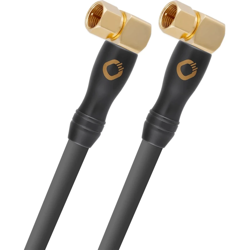Oehlbach Transmission Shift S-90 Satellite Cable HD 90 Degree Angled (Made in Germany- 4K UltraHD F-Connector Cable for Satellite TV - HDTV, 4-Way Shielding) - 1 m Anthracite