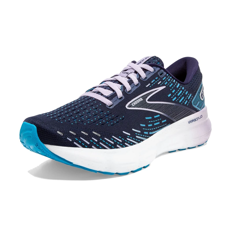 Brooks Women's Glycerin 20 Neutral Running Shoe, Peacoat/Ocean/Pastel Lilac, 5.5