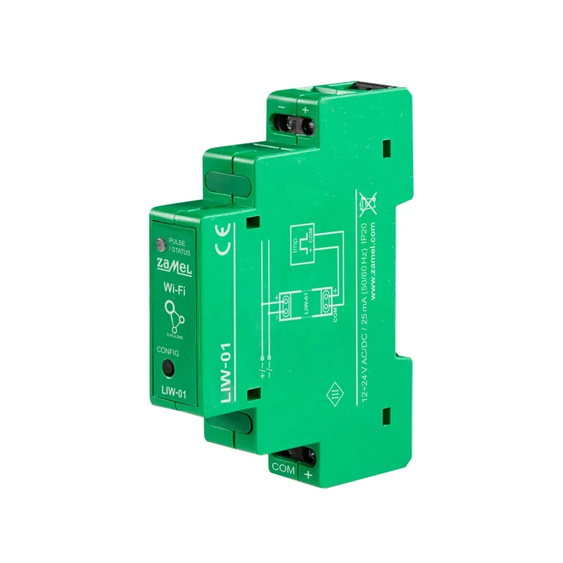 Supla Zamel Subtle Universal Easy to Configure Data Transfer Solid Compact Easy to Use WiFi Pulse Counter LIW-01 Green
