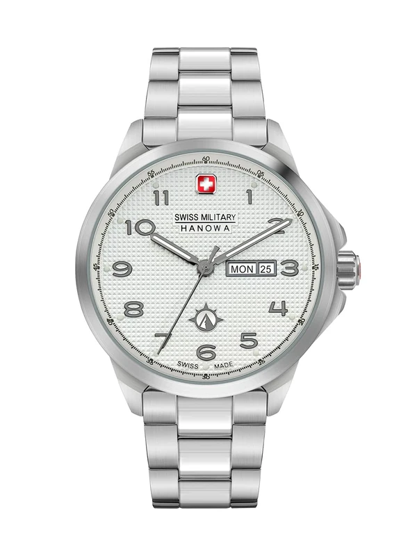 Swiss Military Hanowa Men's Analogue Quartz Watch 32017675, Silver, Standard Size, Bracelet