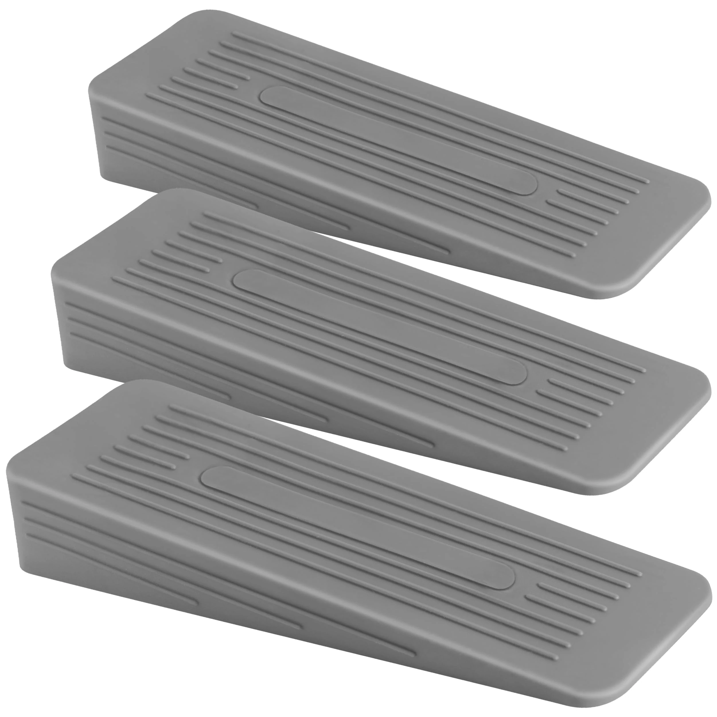 AFFIXERS Door Stop | Door Stoppers for Floor Anti-Skid, Durable, and Heavy Duty Rubber Door Stops | Ideal for All Types of Surfaces | Door Wedges Indoors| (Grey, Pack of 3)