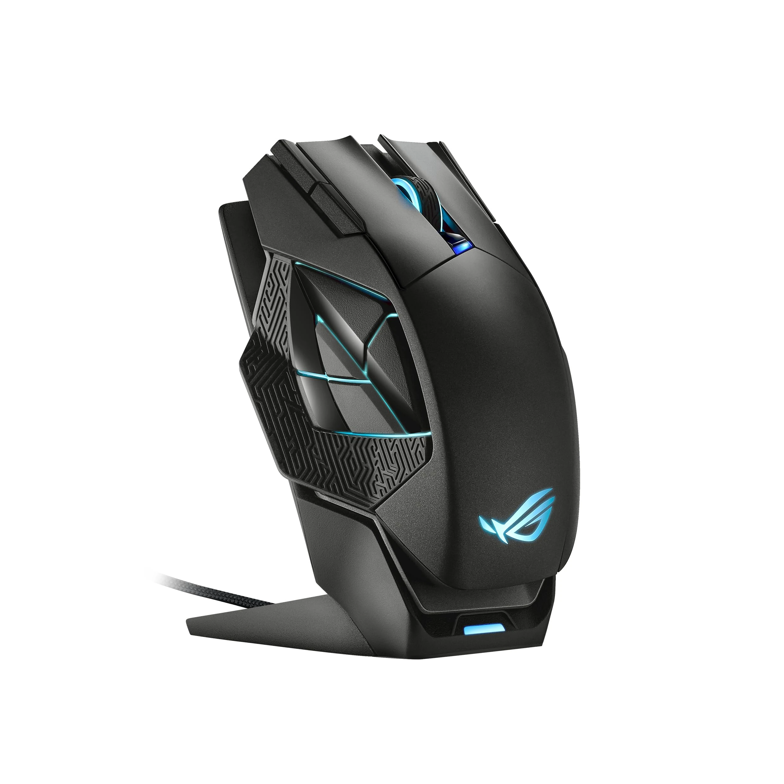 ASUS ROG Spatha X Wireless Gaming Mouse (Magnetic Charging Stand, 12 Programmable Buttons, 19,000 DPI, Push-Fit Hot Swap Switch Sockets, ROG Micro Switches, ROG Paracord and Aura RGB Lighting)