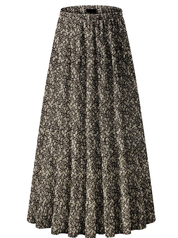 NASHALYLY Women's Chiffon Elastic High Waist Pleated A-Line Flared Maxi Skirts - - XX-Large - Image 1