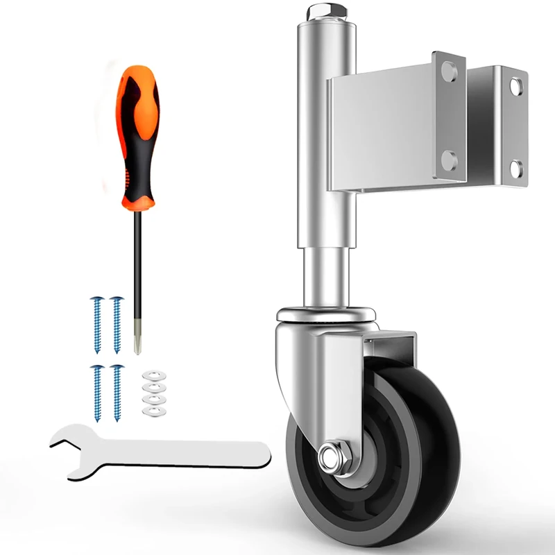 Homhoo Spring Loaded Gate Casters 5" Heavy Duty Gate Casters with Hardware, 400 Lb Load Capacity
