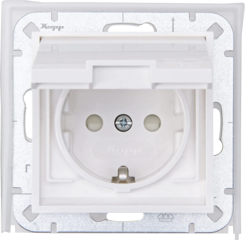 Kopp 954029009 Flush-Mounted Wet Room Protective Contact Wall Socket