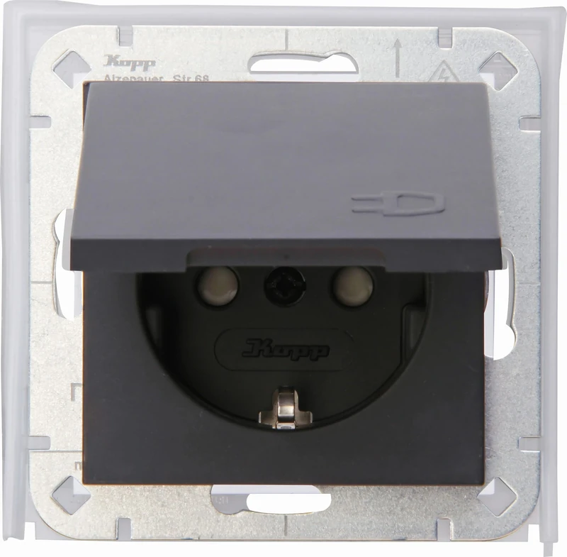 Kopp 954015008 Flush-Mounted Wet Room Protective Contact Socket