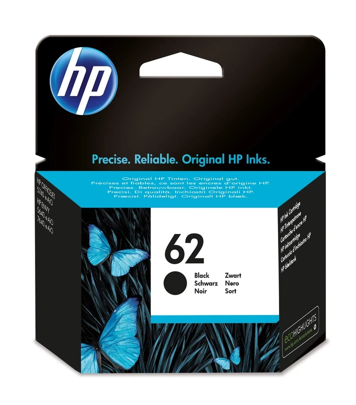 HP 62 Black Original Ink Cartridge Standard Yield Black