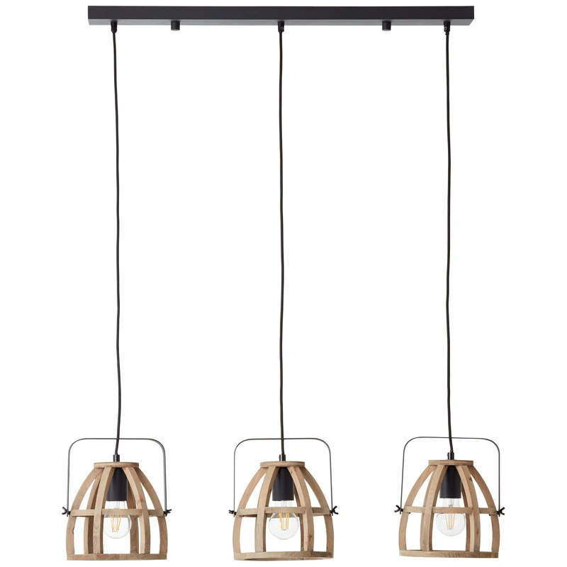 Brilliant Calley 99355/76 Pendant Light - Wood/Black