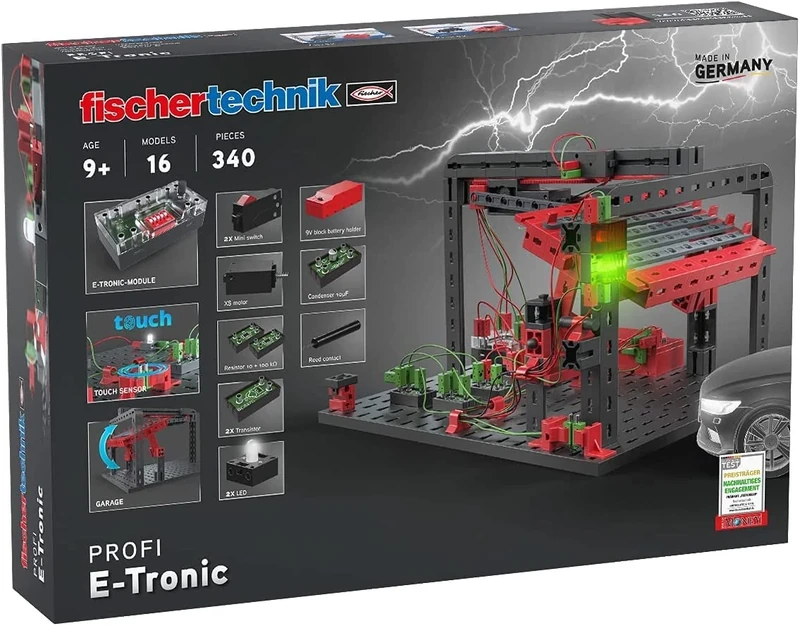 fischertechnik 559883 E-Tronic Construction Kit for Children from 9 Years-The Experiment Box with 12 Models playfully conveys The Basics of Electronics