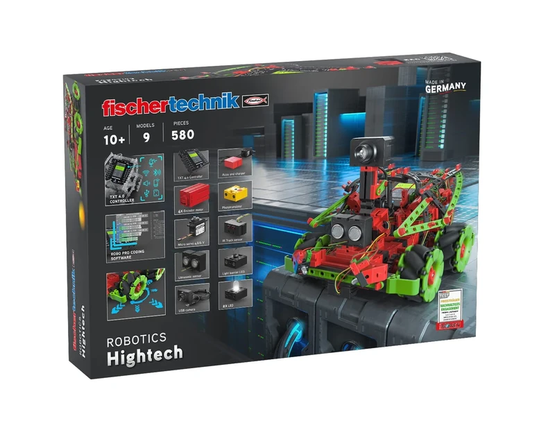 fischertechnik ROBOTICS Hightech 559895 – Programmable Robotics Kit for Kids, STEM Toy with 9 Models, Ages 10+
