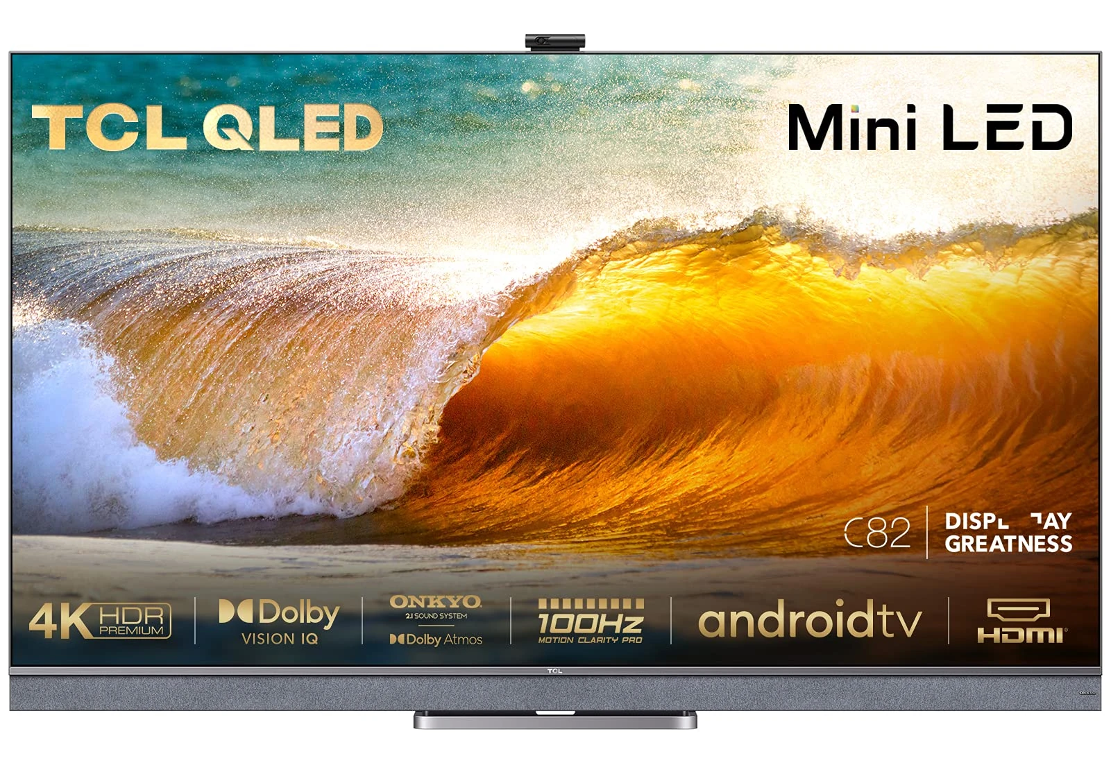 TCL 55C826K Mini LED Gaming TV 55 Inch QLED Smart TV, 4K UHD, Dolby Vision IQ & Atmos, ONKYO Audio System, Google assistant and Alexa
