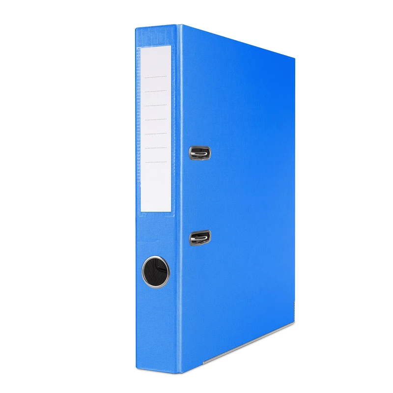 OFFICER PRODUCTS Products Pack of 24 Folders, Blue, DIN A4/50 mm, Paper Cardboard/Plastic Cover, PP Slotted Folder, Office Folder, Cardboard Folder, File Folder, Metal Edge Protection