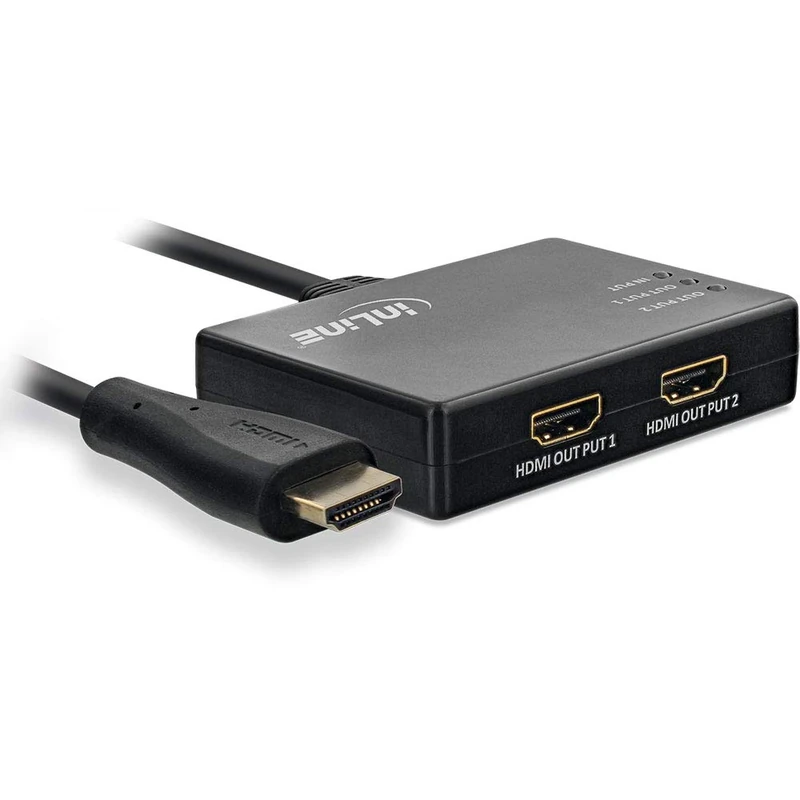 InLine® HDMI Splitter 2-Way 4K/60Hz with Integrated Cable 0.5m