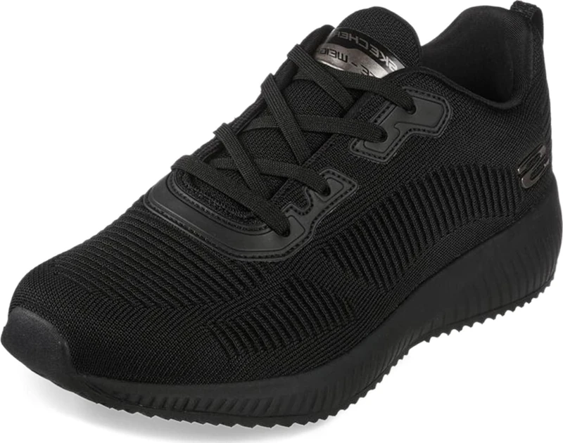 Skechers Men's Squad Sneaker, Black Mesh/Trim, 9.5 UK