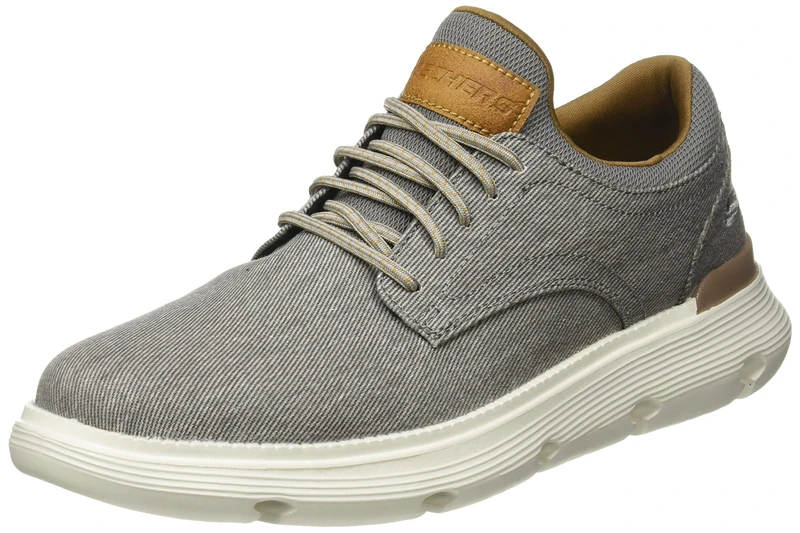 Skechers Men's Garza JS-M01853 Loafer Flat, Taupe Canvas, 9 UK