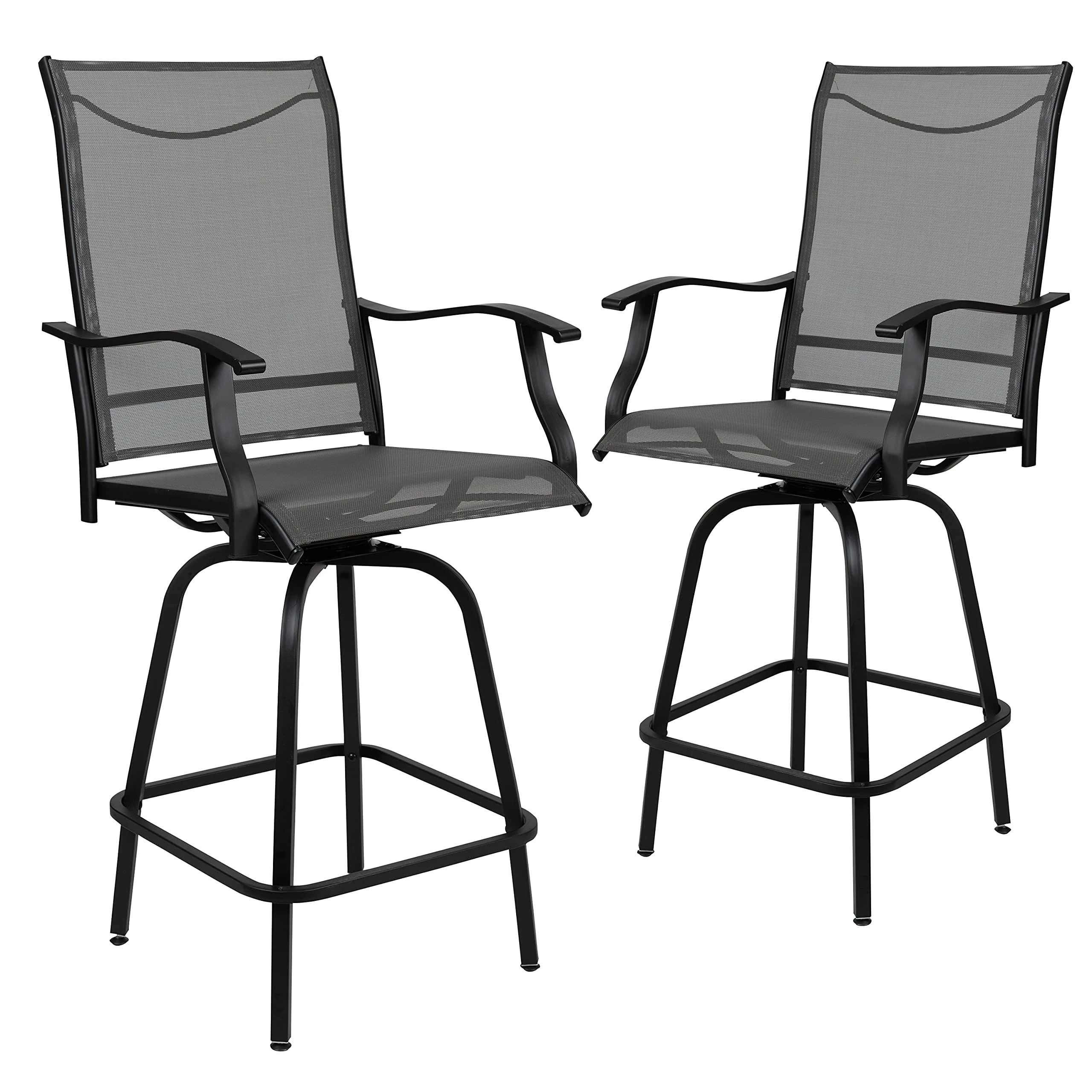 Flash Furniture 2 x Patio Chair with Shoulder Strap, Grey