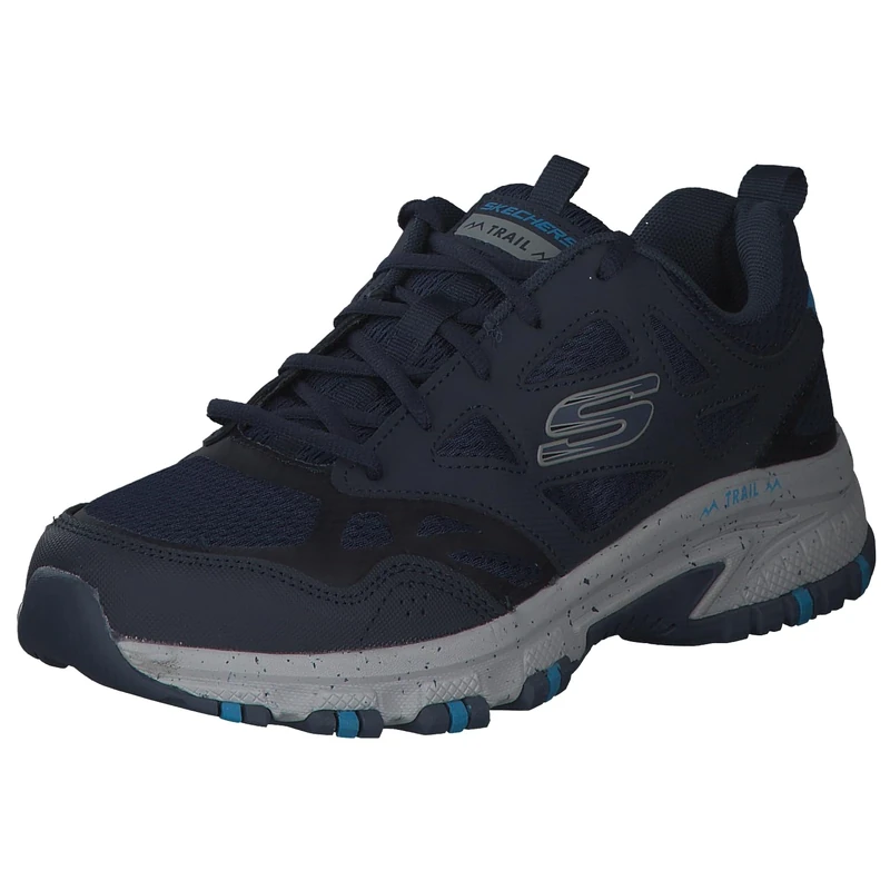 Skechers Men's Hillcrest Sneaker, Navy Leather Mesh Synthetic Trim, 8 UK