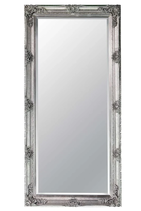 MirrorOutlet,GL008-M Milton Manor Large silver Antique Design wall mirror 5ft5 X 2ft7 (168cm x 78cm)