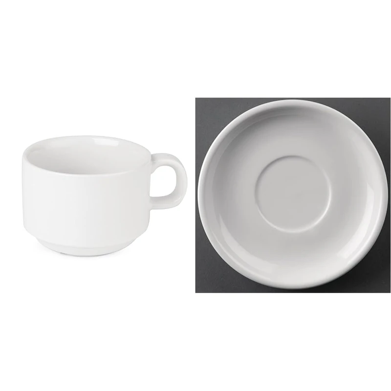 Athena Hotelware Stacking Tea Cup and Saucer Combo (Pack of 48)
