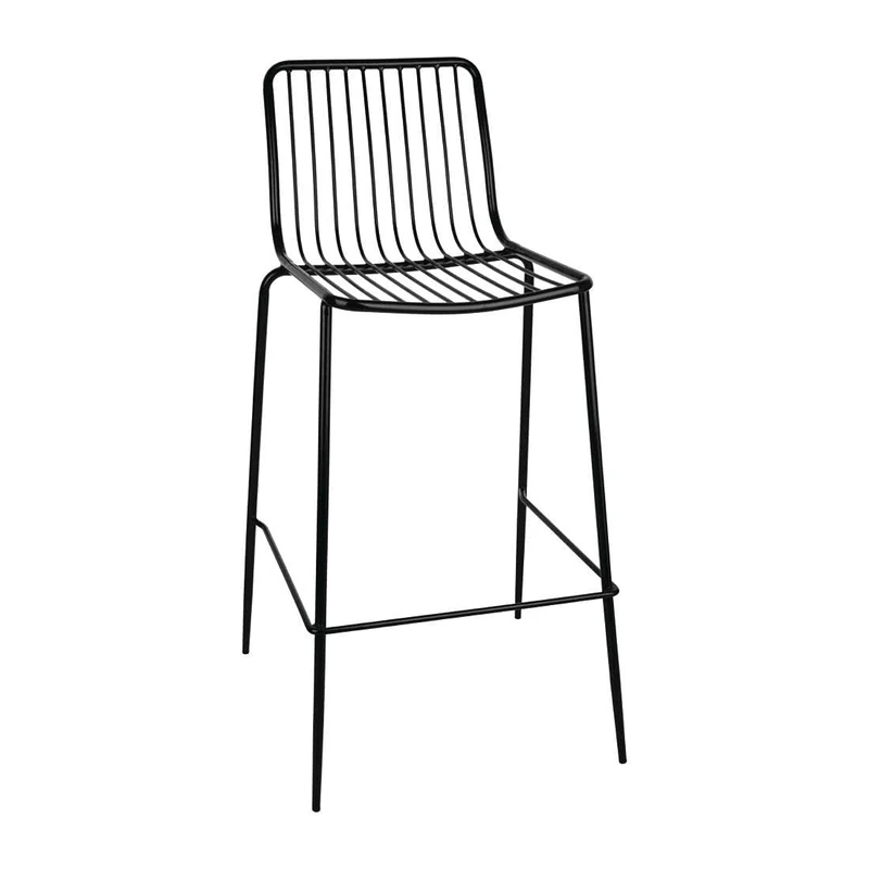 Bolero Steel Wire High Stools Black (4 pack) - Kitchen, Bar, Breakfast Stool Set FB875