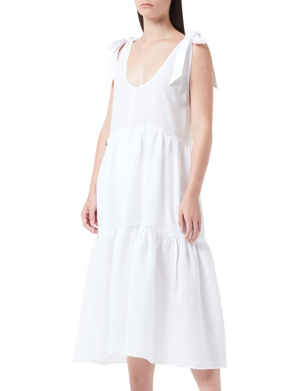 REPLAY Women's W9722 Dress, 001 White, M