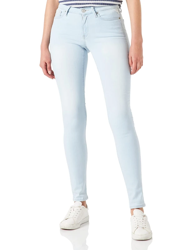 REPLAY Women's New Luz Powerstretch Jeans, 11 Blue Denim, 23W / 30L