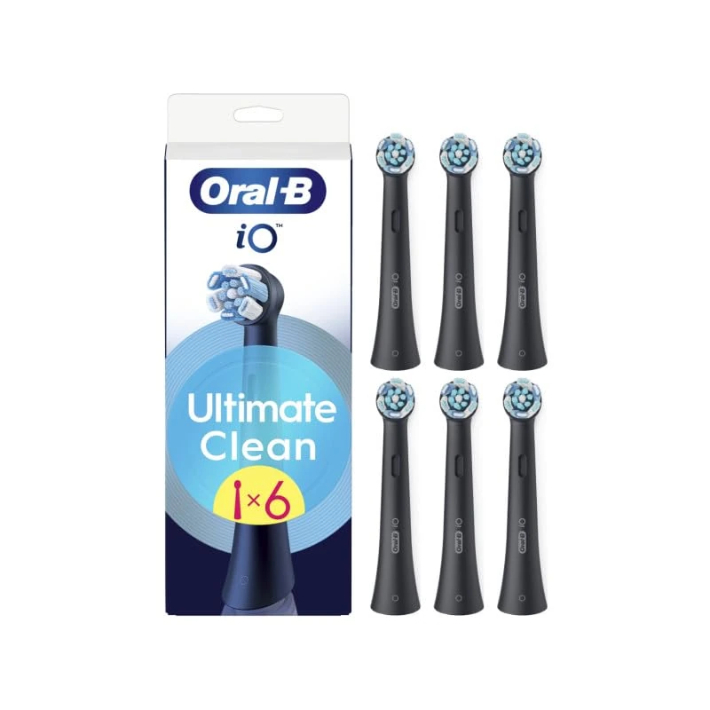 Oral-B iO Ultimate Clean Black Replacement Brush Heads - 6 Pack