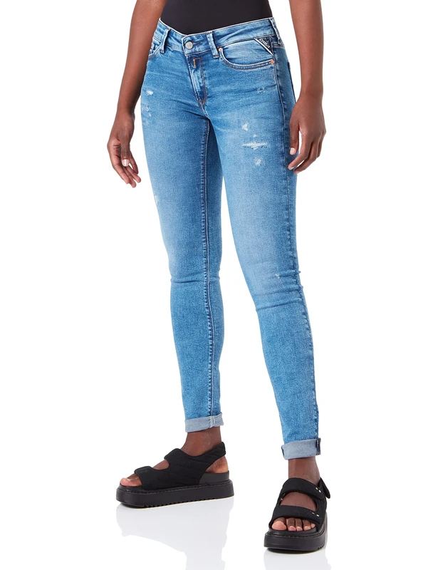 REPLAY Women's New LUZ Jeans, 9 Blue Denim, 2828