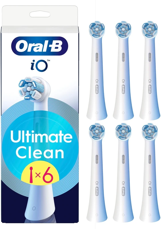 Oral-B iO Series Ultimate Clean Original Replacement Heads, Pack of 6 White Refills for Oral-B io Electric Toothbrushes, Deep Removal of Bacterial Plaque - Image 1