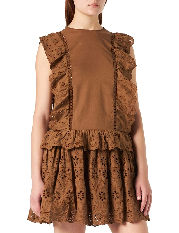 REPLAY Women's W9661 .000.10281 Dress, 428 Brown, XS