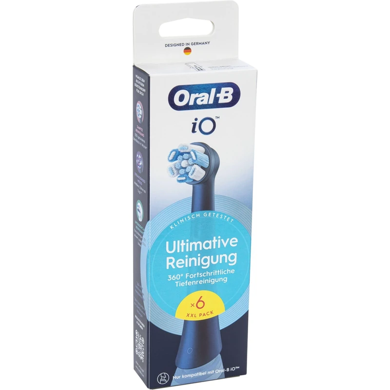 Oral-B iO Ultimate Cleaning Original Replacement Toothbrush Heads for Oral-B iO Electric Toothbrushes, 'Bristle-in-Bust' Bundle, Black, Pack of 6 - Image 1