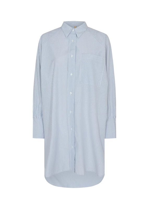 Soyaconcept Women's SC-Bea 2 Oversize Striped Shirt, Cashmere Blue Combi, Medium - Image 1