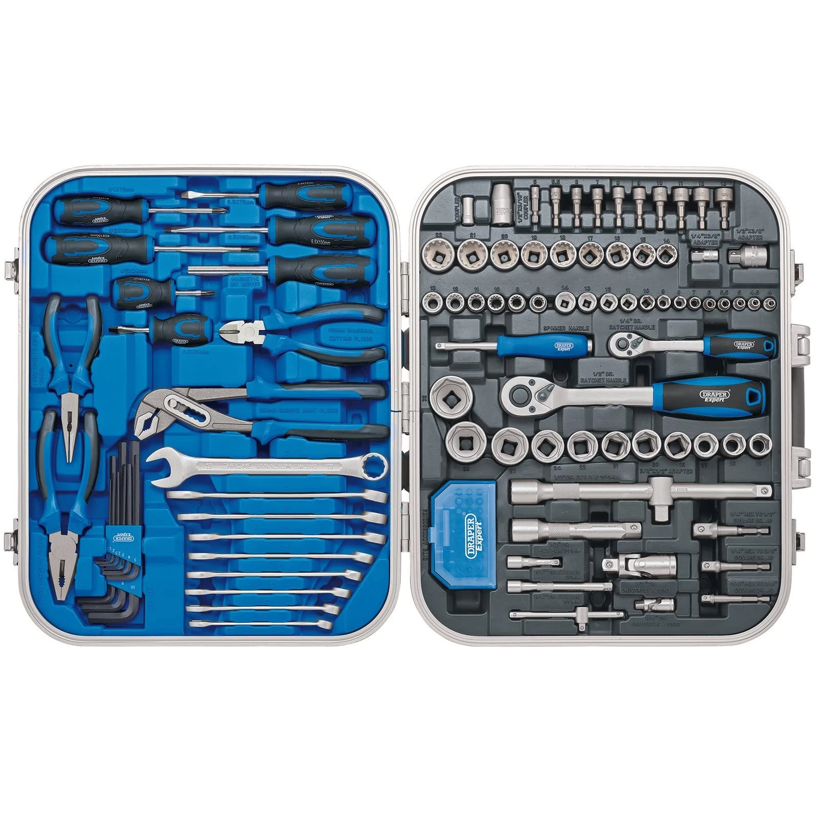 Draper 32027 Mechanics Tool Kit, 127 Piece Blue One Size
