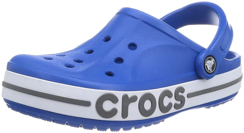 Crocs Bayaband Clogs, Unisex Clogs, Lightweight and Secure Fit Bright Cobalt/Slate Grey Size 9 UK Men/ 10 UK Women