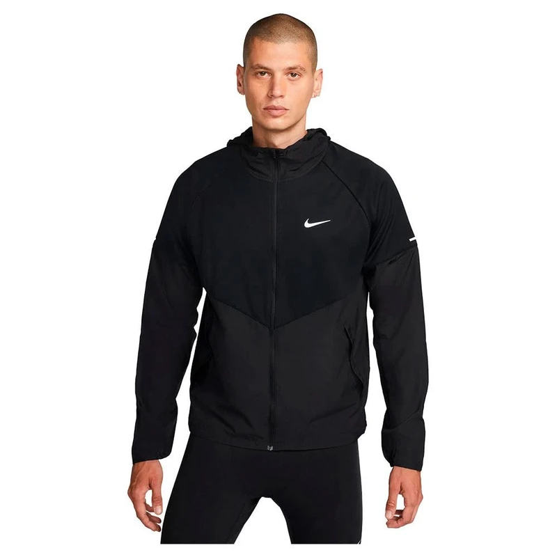 Nike Men's Tf Rpl Miler Jacket, Black/Black/Reflective Silv, XXL