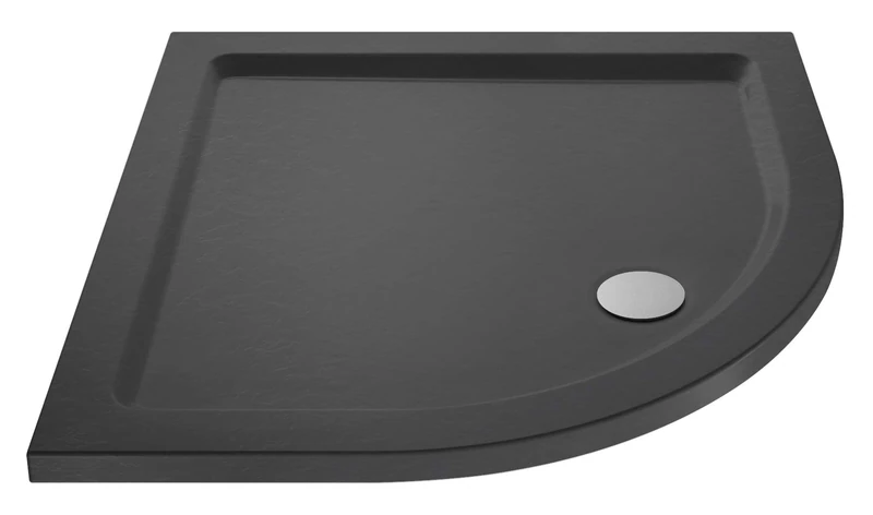 nuie TR71107 Modern Bathroom Quadrant Slimline Pearlstone Shower Tray, 1000mm x 1000mm, Slate Grey