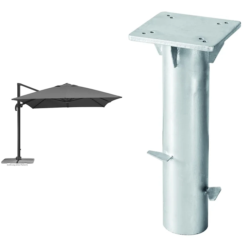 Schneider - Umbrella Rhodos Grande Cantilever Parasol Anthracite Approx. 400 x 300 cm & universal ground plate