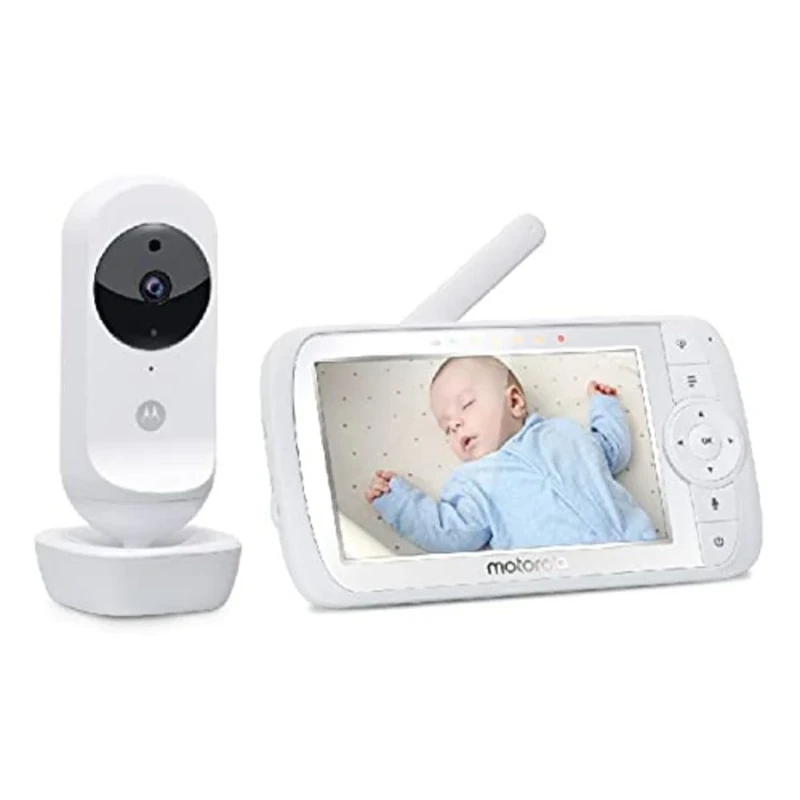 Motorola Nursery Ease 35 - Baby Monitor with Camera - 5.0 Inch Video Baby Monitor Display - Night Vision, Bidirectional Communication, Lullabies, Zoom, Room Temperature Monitoring - White