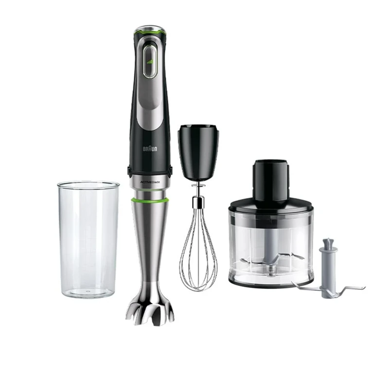 Braun MultiQuick 9 Hand Blender, Hand Mixer, XL Food Processor, Active PowerDrive Technology, 500 ml Chopper, BPA-Free 600 ml Beaker with Lid, 1200W, 220-240 V, 50-60 Hz, MQ 9135XI, Black