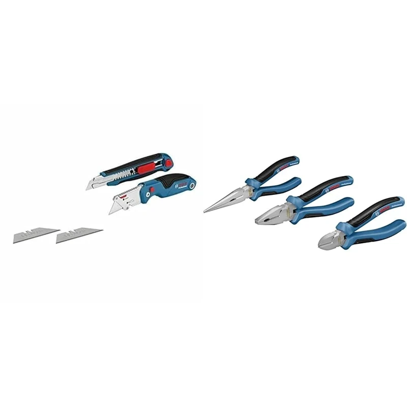Bosch Professional Two-Part Knife Set + Three-Part Pliers Set
