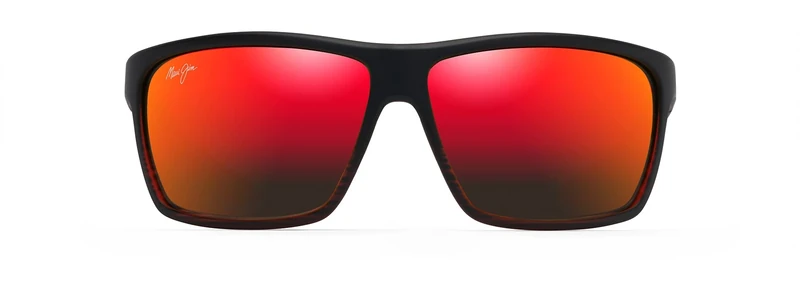 Maui Jim Unisex Alenuihaha Sunglasses, Burgundy Striped/Hawaii Lava Polarized, Large