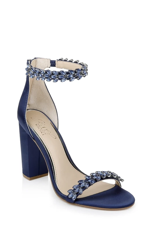 Jewel Badgley Mischka Women's Mayra Heeled Sandal, Navy, 4.5 UK